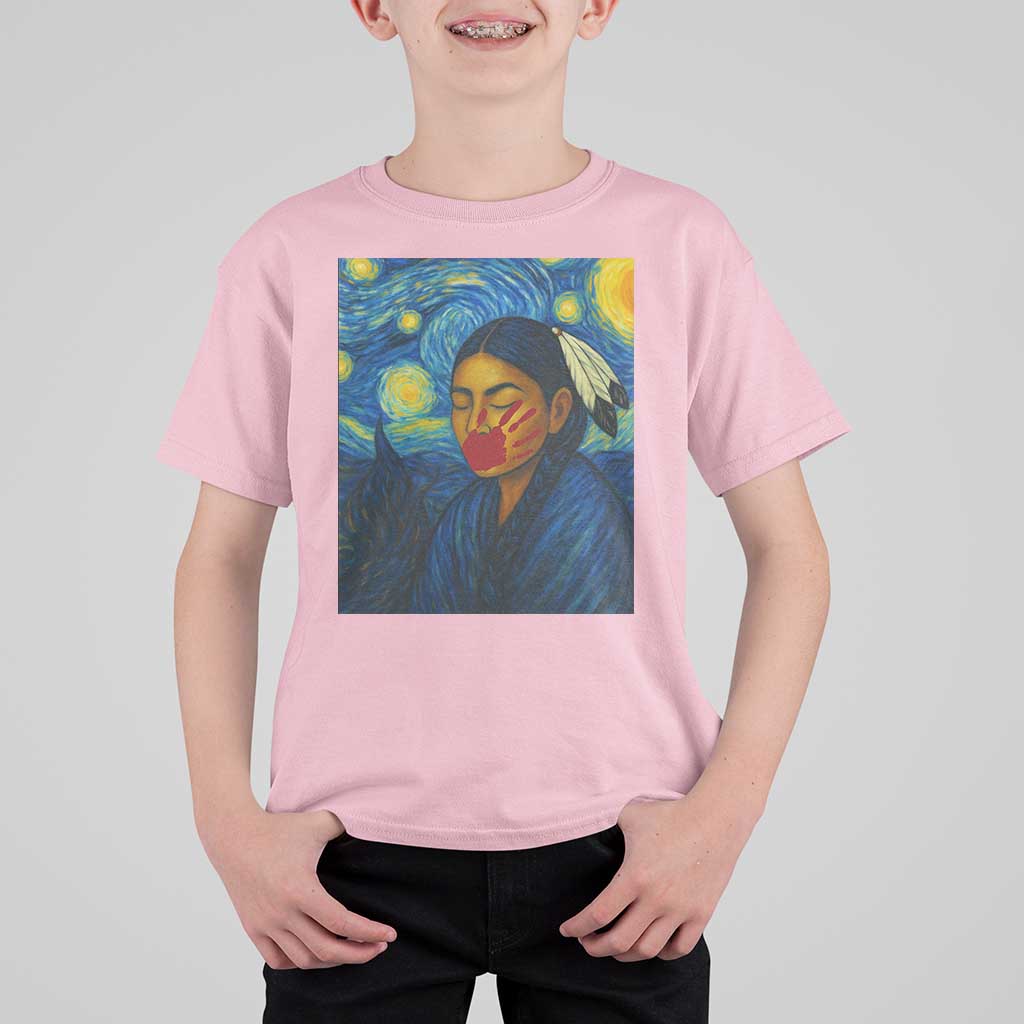Native American MMIW T Shirt For Kid Starry Night Indigenous People Day - Wonder Print Shop