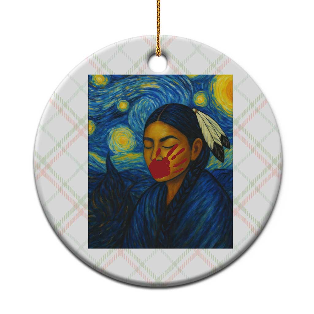 Native American MMIW Ceramic Ornament Starry Night Indigenous People Day - Wonder Print Shop