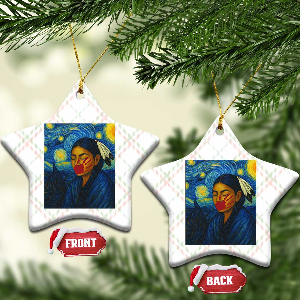 Native American MMIW Ceramic Ornament Starry Night Indigenous People Day - Wonder Print Shop