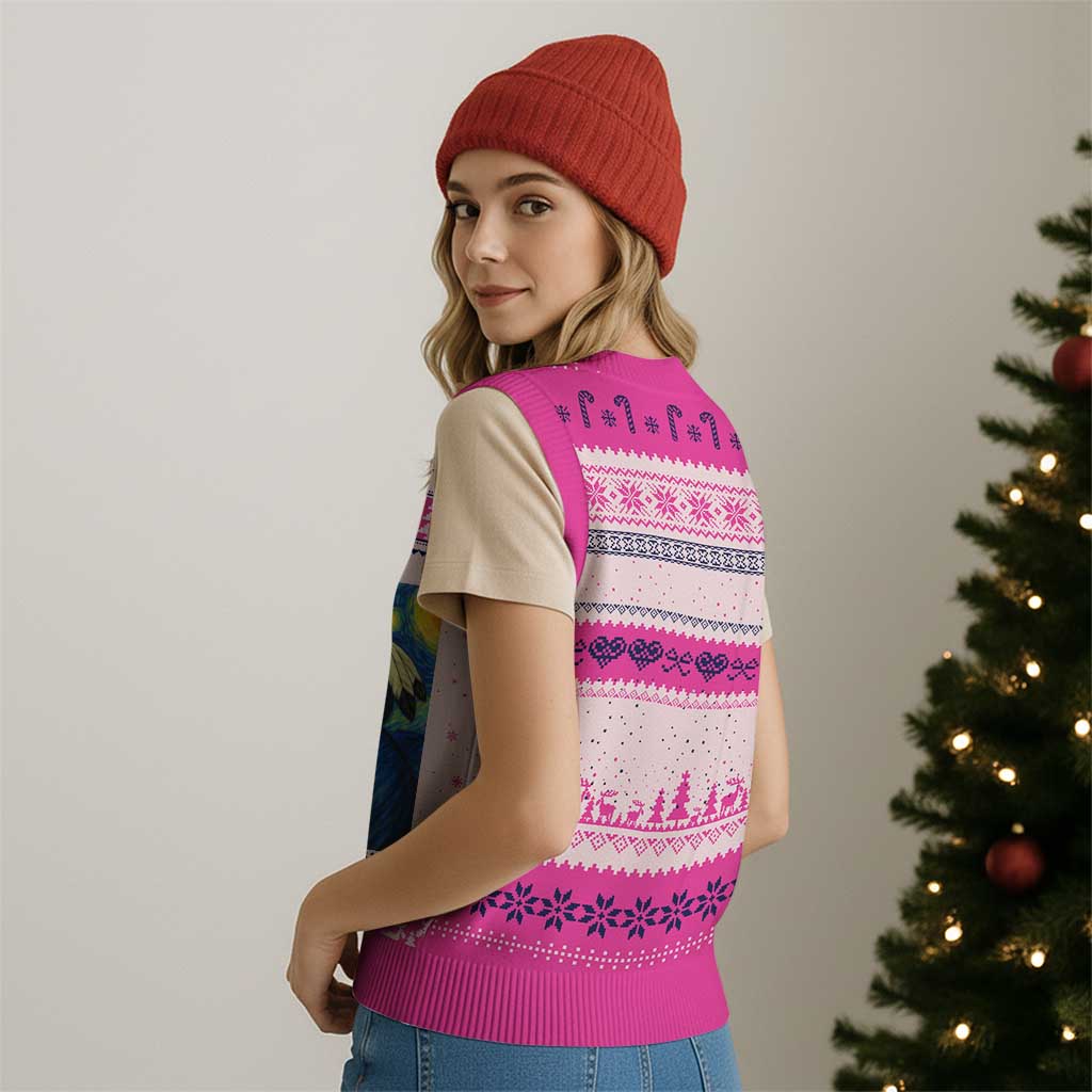 Native American MMIW V-Neck Knit Sweater Vest Starry Night Indigenous People Day - Wonder Print Shop