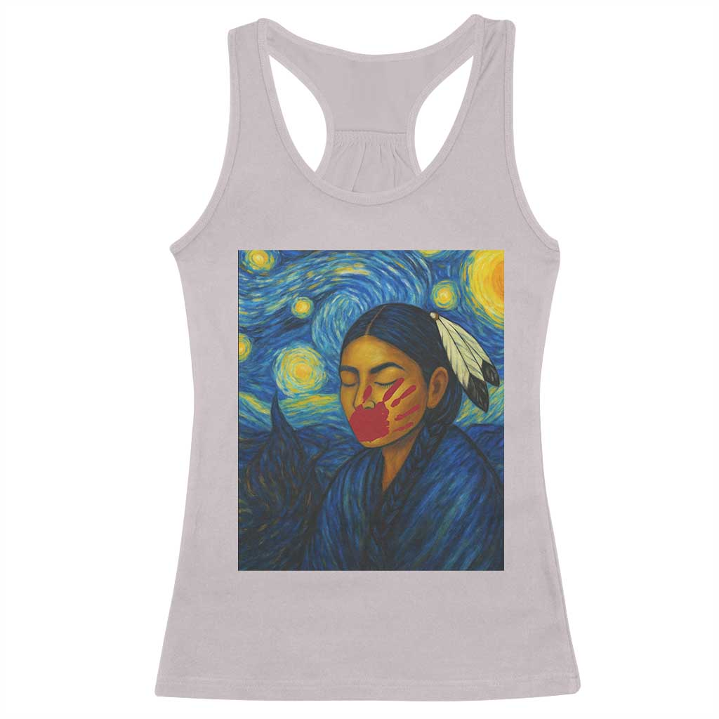 Native American MMIW Racerback Tank Top Starry Night Indigenous People Day - Wonder Print Shop