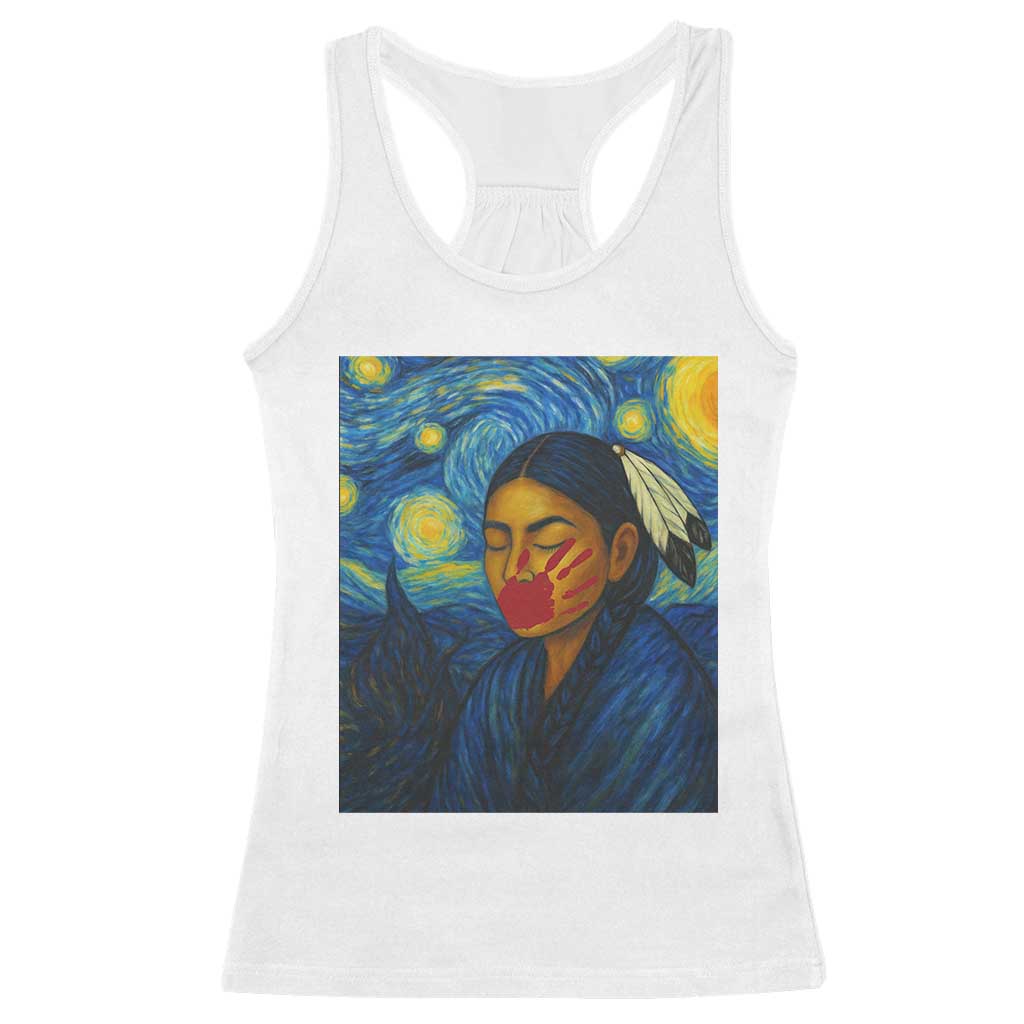 Native American MMIW Racerback Tank Top Starry Night Indigenous People Day - Wonder Print Shop