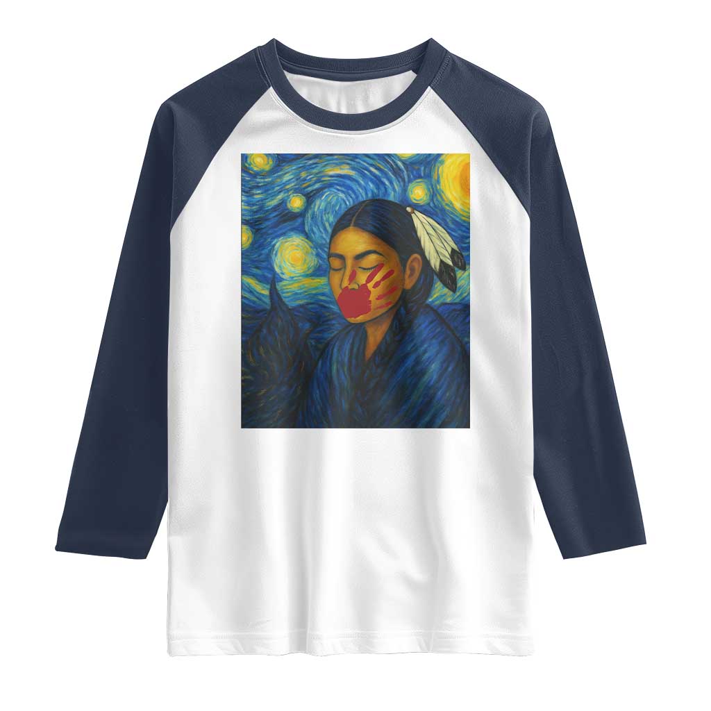 Native American MMIW Raglan Shirt Starry Night Indigenous People Day - Wonder Print Shop