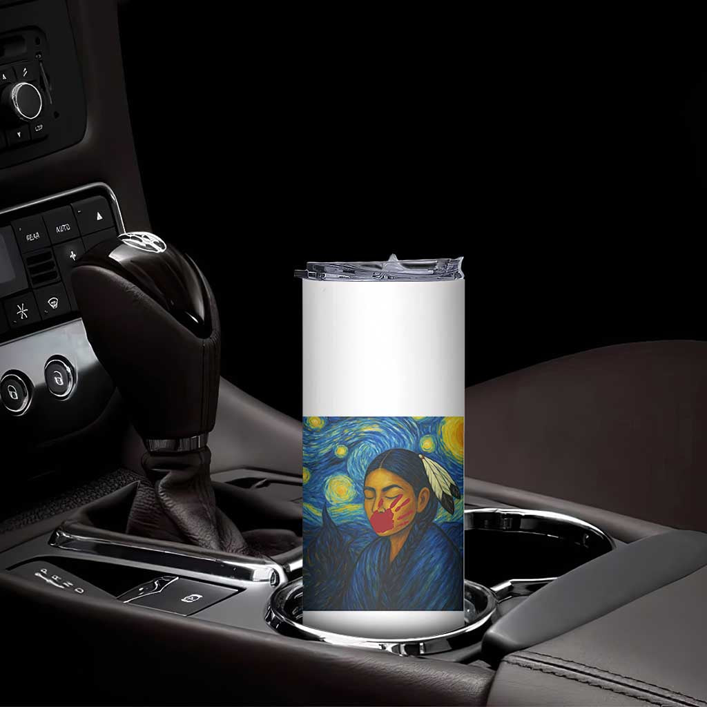 Native American MMIW Skinny Tumbler Starry Night Indigenous People Day