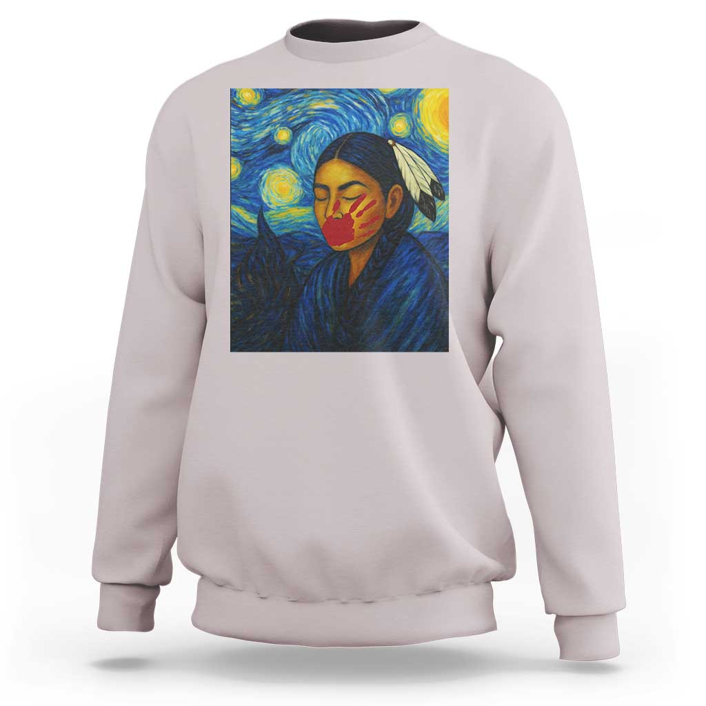 Native American MMIW Sweatshirt Starry Night Indigenous People Day - Wonder Print Shop