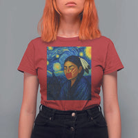 Native American MMIW T Shirt For Women Starry Night Indigenous People Day - Wonder Print Shop