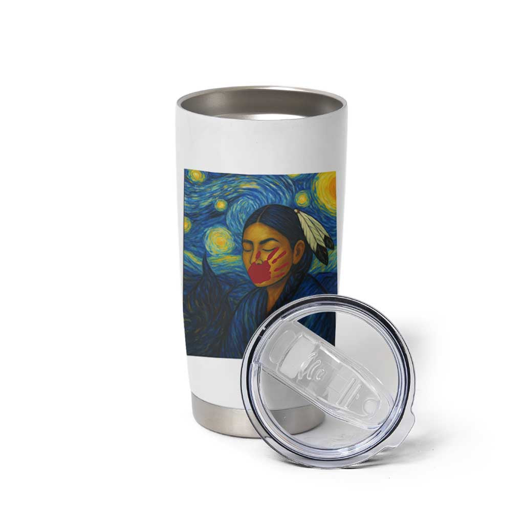 Native American MMIW Tumbler Cup Starry Night Indigenous People Day