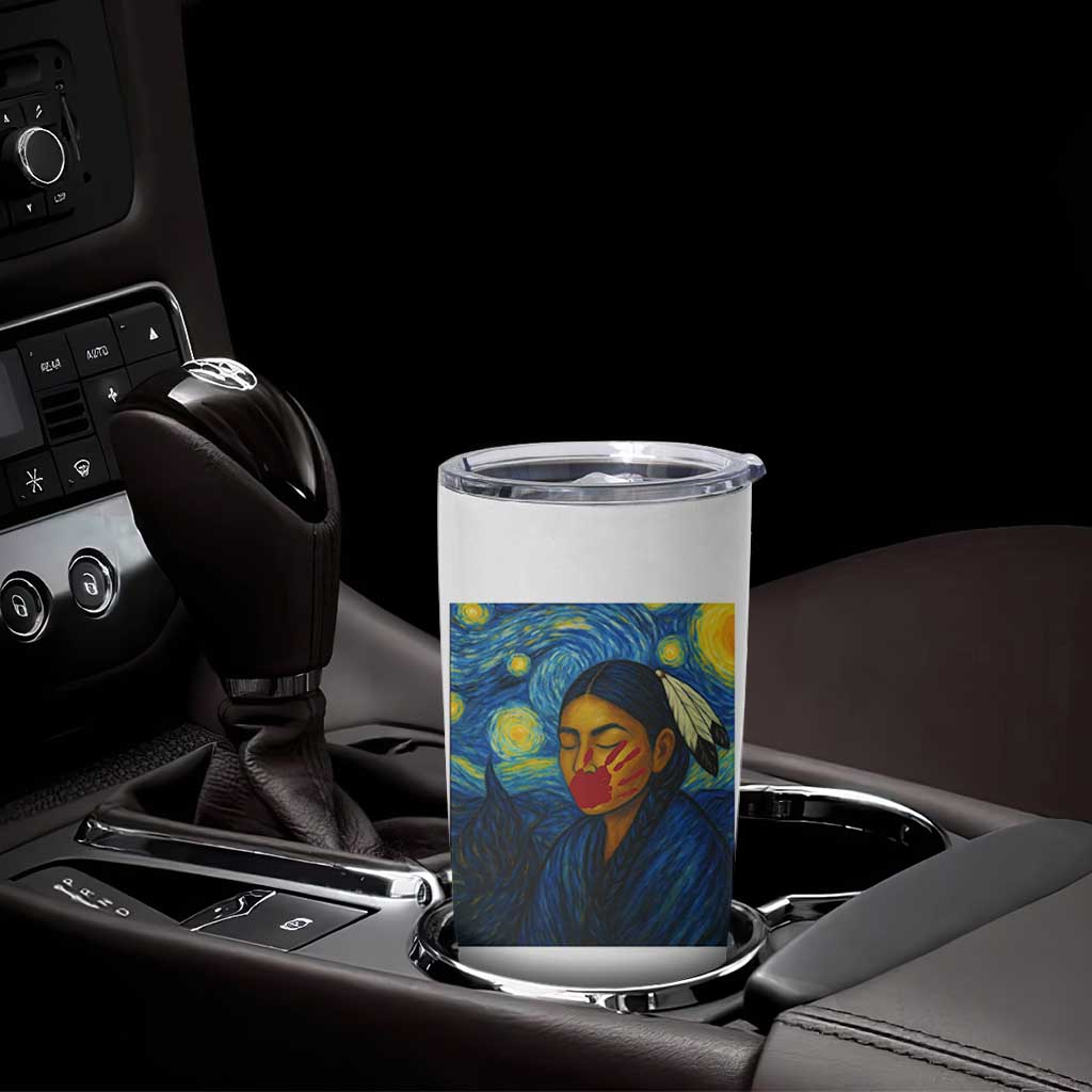 Native American MMIW Tumbler Cup Starry Night Indigenous People Day