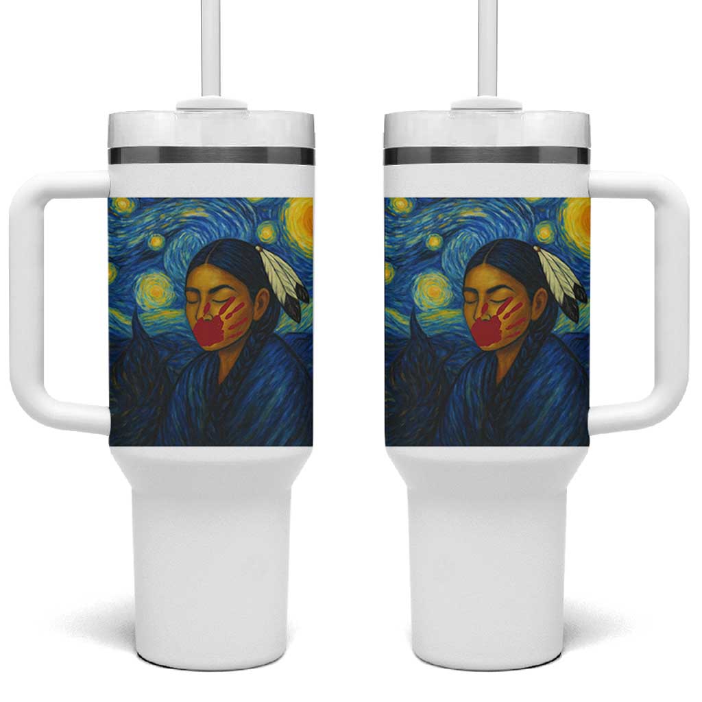 Native American MMIW Tumbler With Handle Starry Night Indigenous People Day