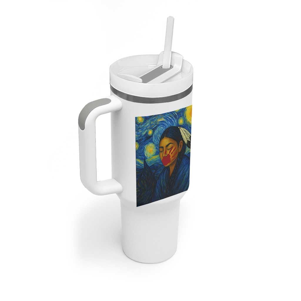 Native American MMIW Tumbler With Handle Starry Night Indigenous People Day