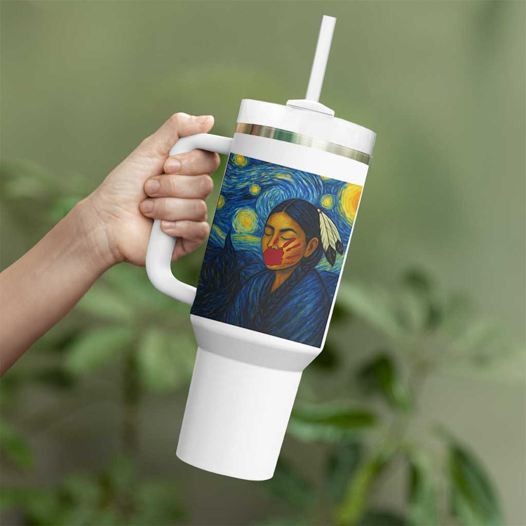 Native American MMIW Tumbler With Handle Starry Night Indigenous People Day