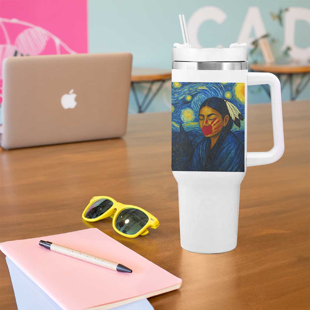 Native American MMIW Tumbler With Handle Starry Night Indigenous People Day
