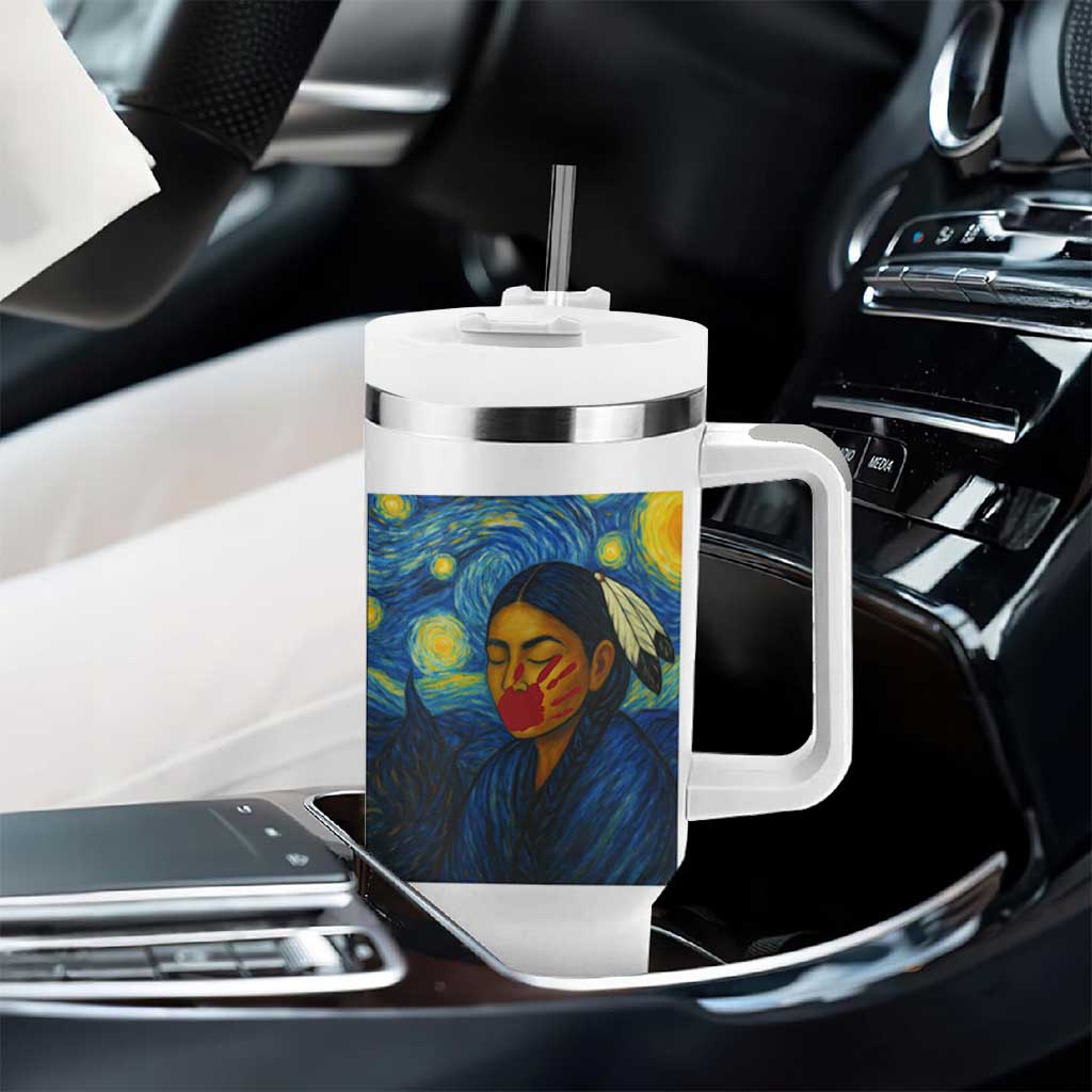 Native American MMIW Tumbler With Handle Starry Night Indigenous People Day