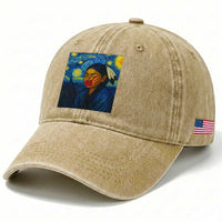 Native American MMIW Washed Cotton Baseball Cap Starry Night Indigenous People Day