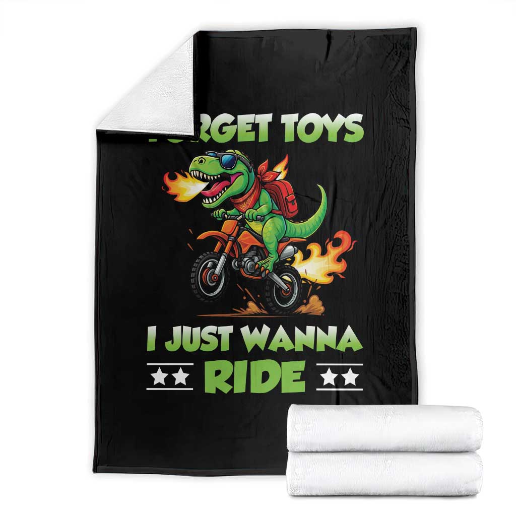 Motocross Dirt Bike Boys Throw Blanket Forget Toys I Just Wanna Ride - Wonder Print Shop