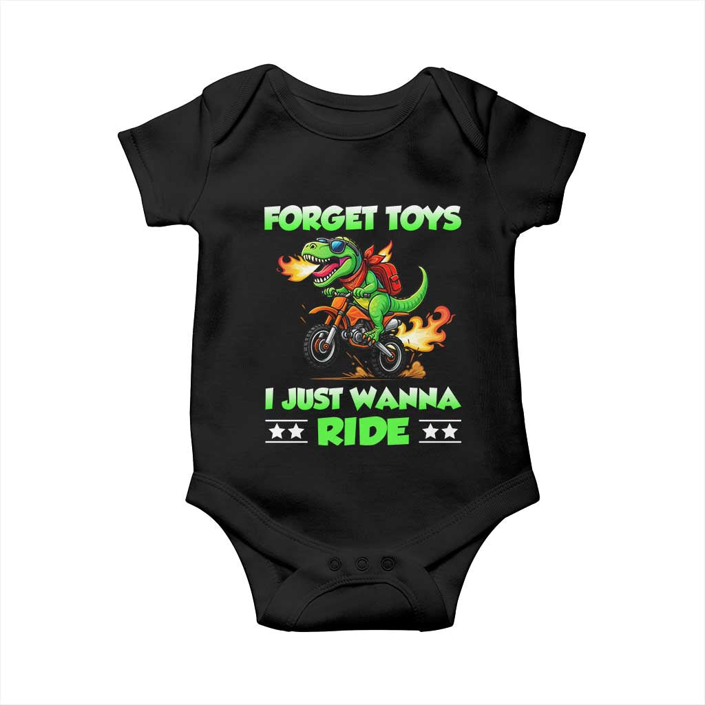 Motocross Dirt Bike Boys Baby Onesie Forget Toys I Just Wanna Ride - Wonder Print Shop