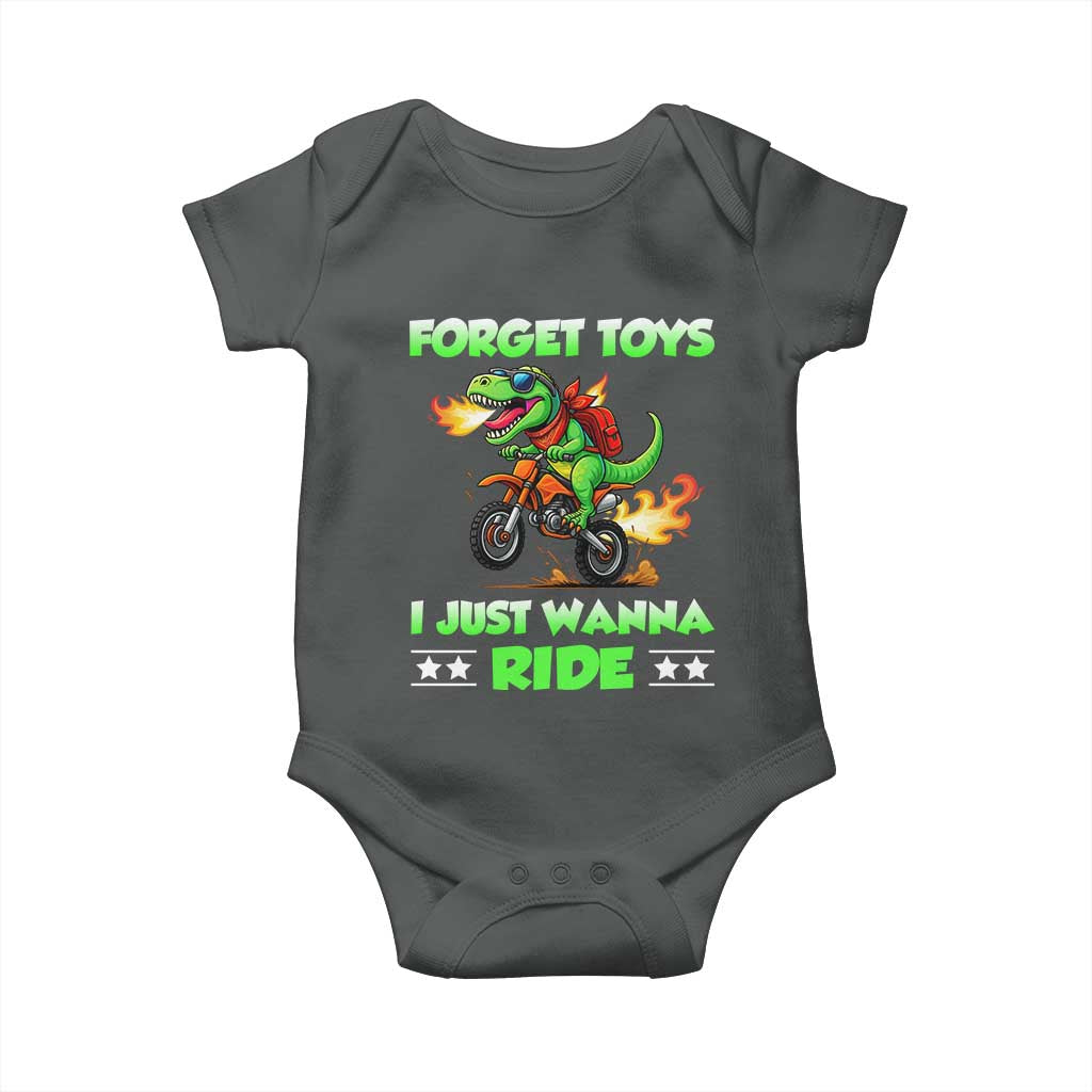 Motocross Dirt Bike Boys Baby Onesie Forget Toys I Just Wanna Ride - Wonder Print Shop
