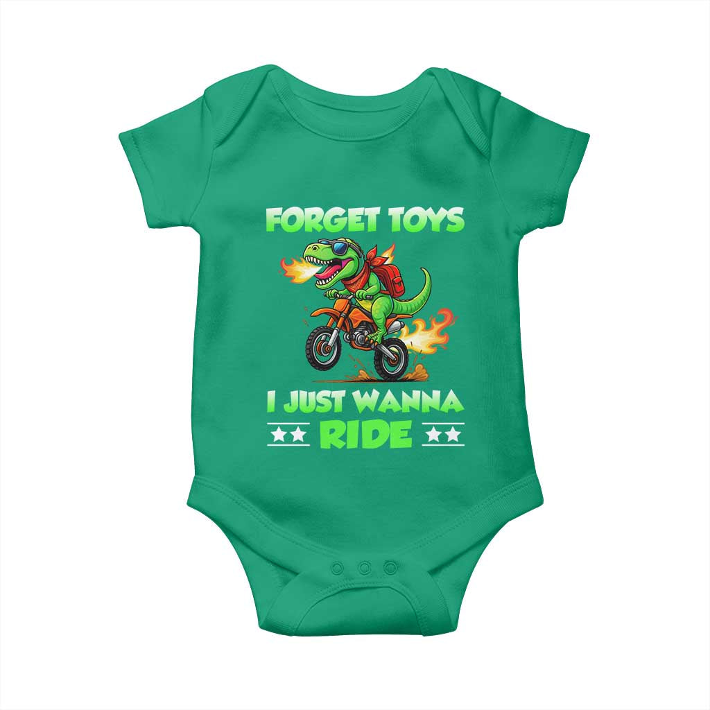 Motocross Dirt Bike Boys Baby Onesie Forget Toys I Just Wanna Ride - Wonder Print Shop