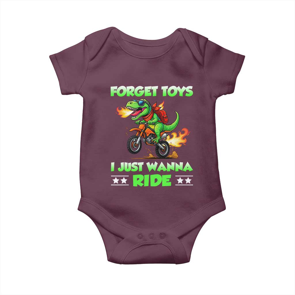 Motocross Dirt Bike Boys Baby Onesie Forget Toys I Just Wanna Ride - Wonder Print Shop
