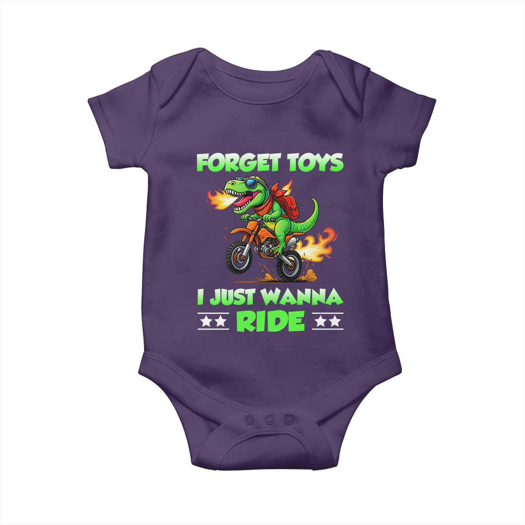 Motocross Dirt Bike Boys Baby Onesie Forget Toys I Just Wanna Ride - Wonder Print Shop
