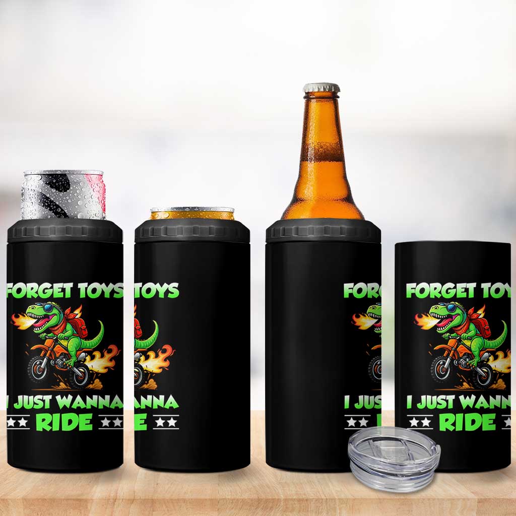 Motocross Dirt Bike Boys 4 in 1 Can Cooler Tumbler Forget Toys I Just Wanna Ride