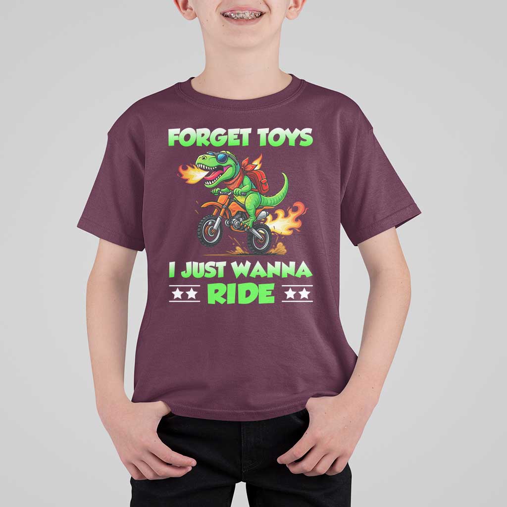 Motocross Dirt Bike Boys T Shirt For Kid Forget Toys I Just Wanna Ride - Wonder Print Shop