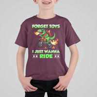 Motocross Dirt Bike Boys T Shirt For Kid Forget Toys I Just Wanna Ride - Wonder Print Shop