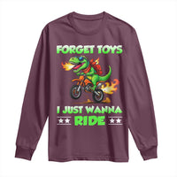 Motocross Dirt Bike Boys Long Sleeve Shirt Forget Toys I Just Wanna Ride - Wonder Print Shop