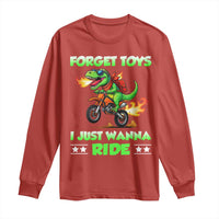 Motocross Dirt Bike Boys Long Sleeve Shirt Forget Toys I Just Wanna Ride - Wonder Print Shop