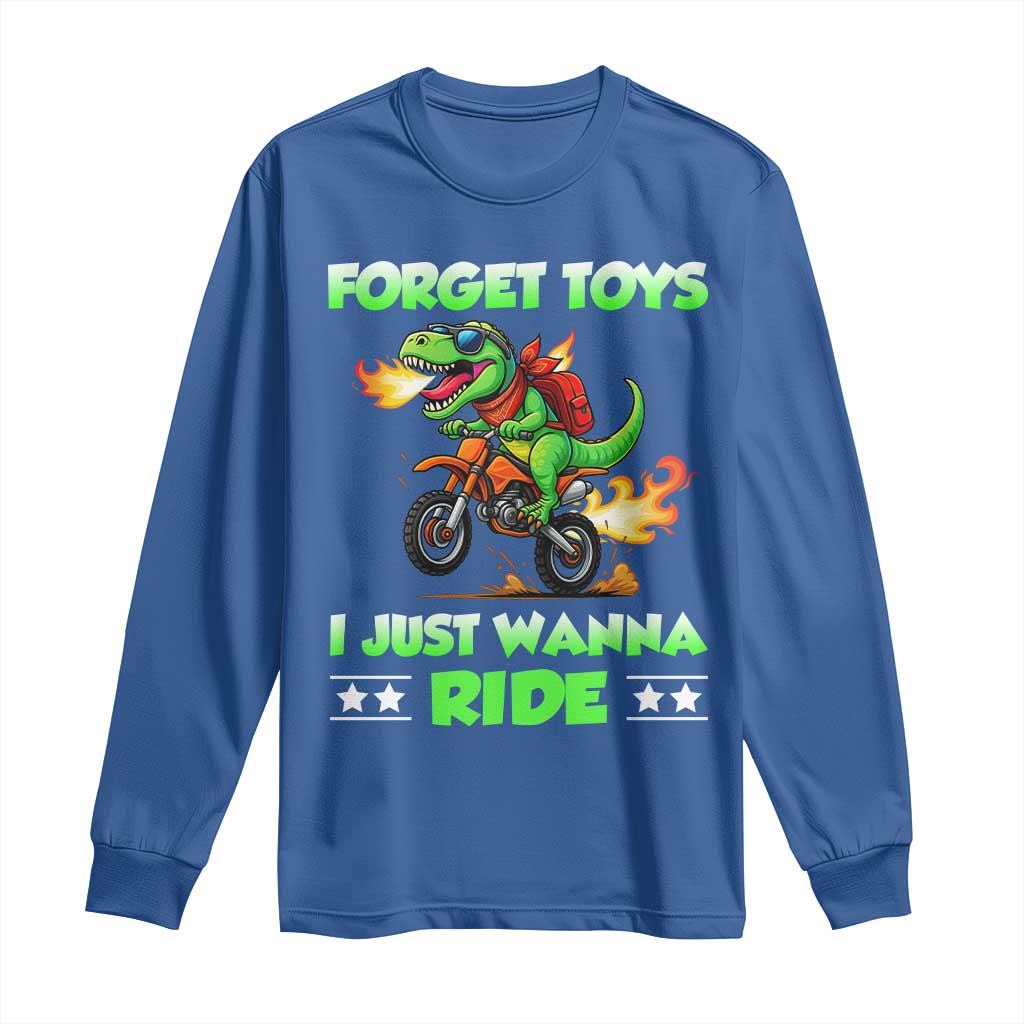 Motocross Dirt Bike Boys Long Sleeve Shirt Forget Toys I Just Wanna Ride - Wonder Print Shop