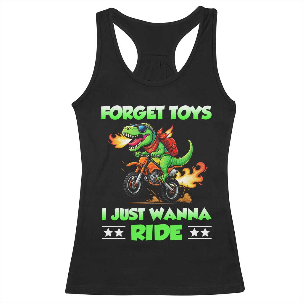 Motocross Dirt Bike Boys Racerback Tank Top Forget Toys I Just Wanna Ride - Wonder Print Shop