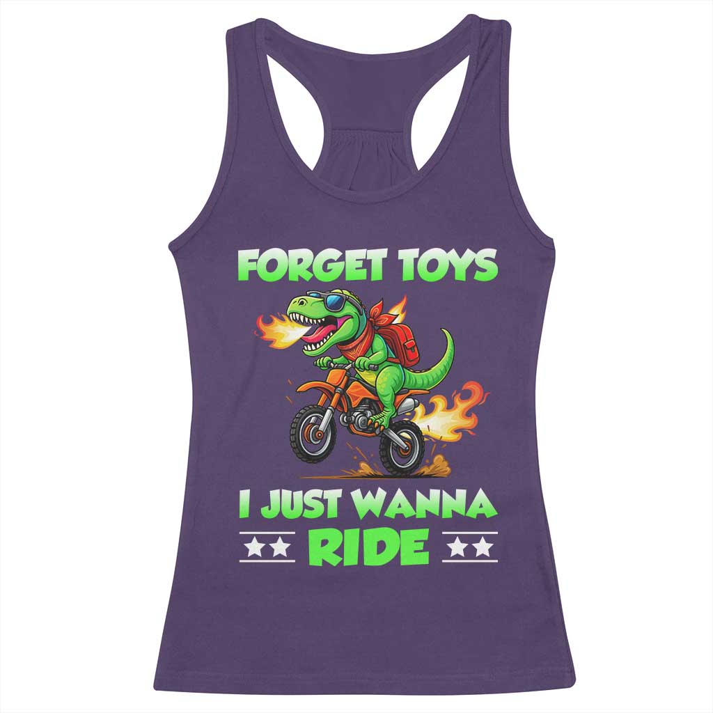 Motocross Dirt Bike Boys Racerback Tank Top Forget Toys I Just Wanna Ride - Wonder Print Shop