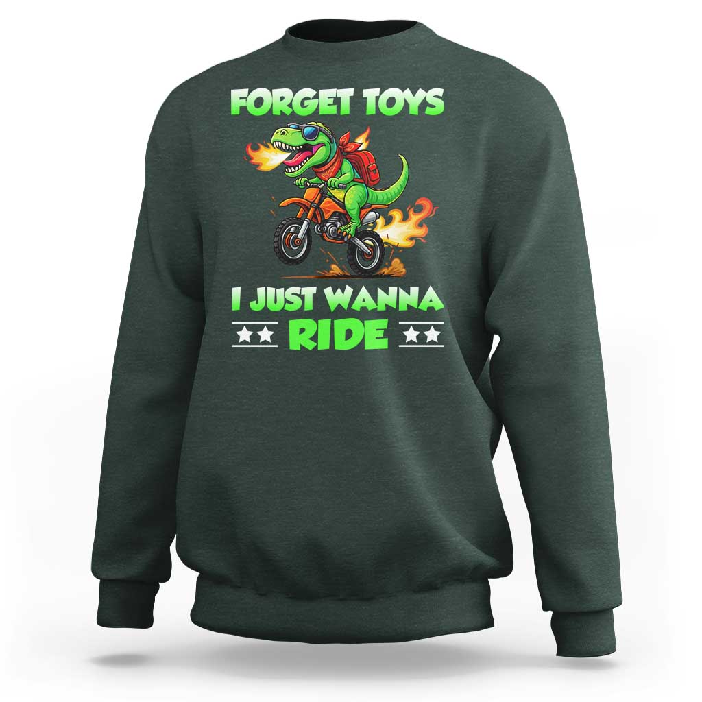 Motocross Dirt Bike Boys Sweatshirt Forget Toys I Just Wanna Ride - Wonder Print Shop