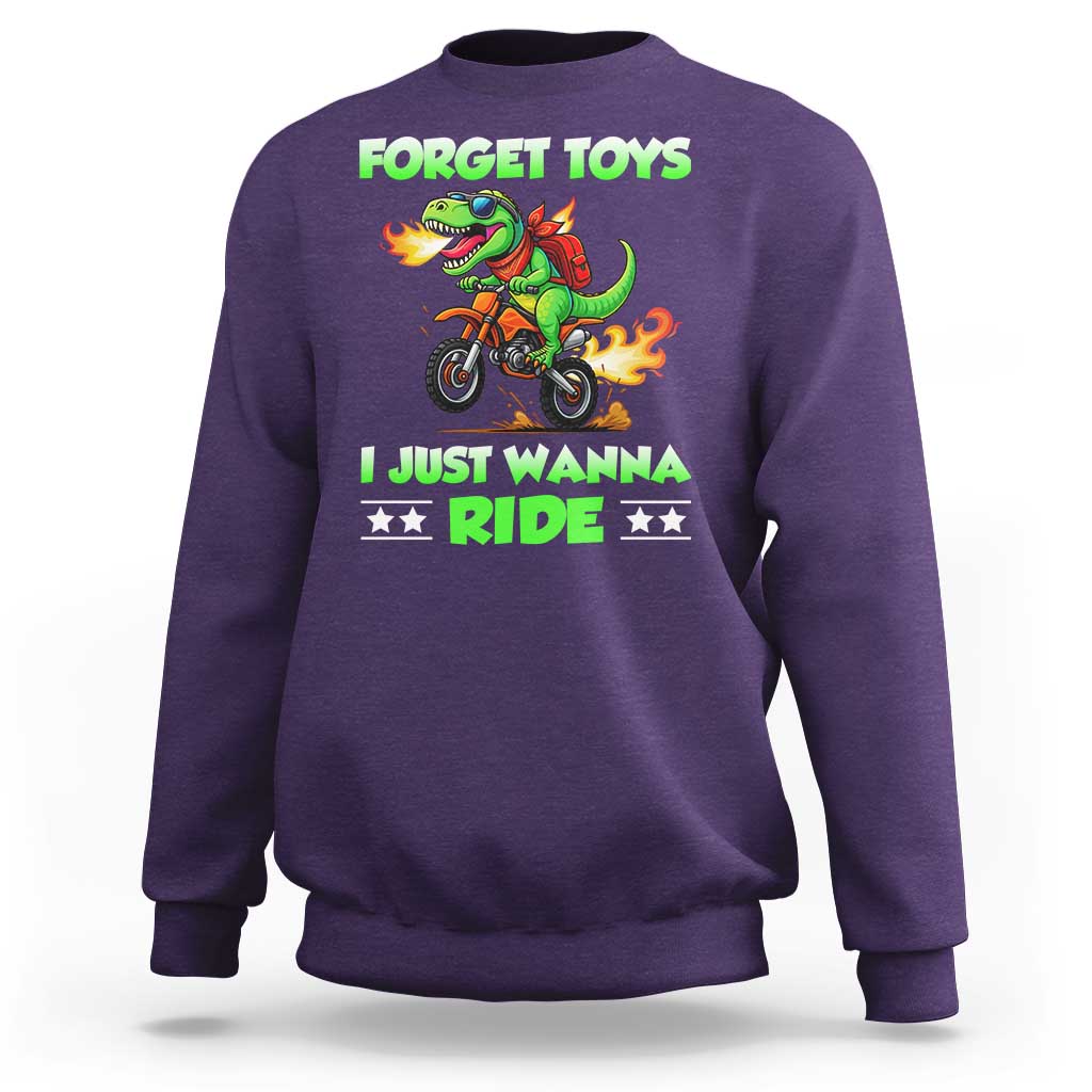 Motocross Dirt Bike Boys Sweatshirt Forget Toys I Just Wanna Ride - Wonder Print Shop