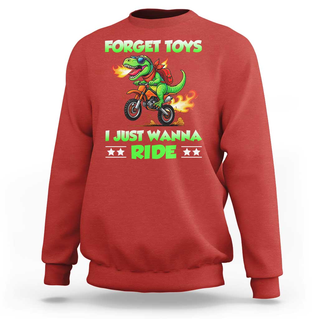 Motocross Dirt Bike Boys Sweatshirt Forget Toys I Just Wanna Ride - Wonder Print Shop