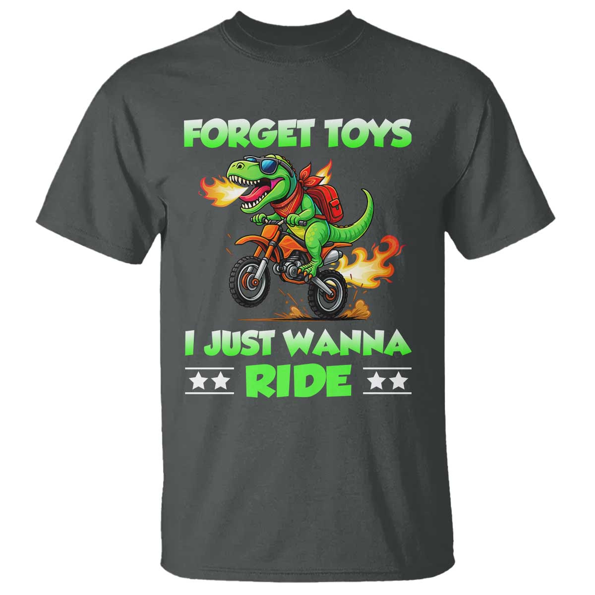Motocross Dirt Bike Boys T Shirt Forget Toys I Just Wanna Ride - Wonder Print Shop