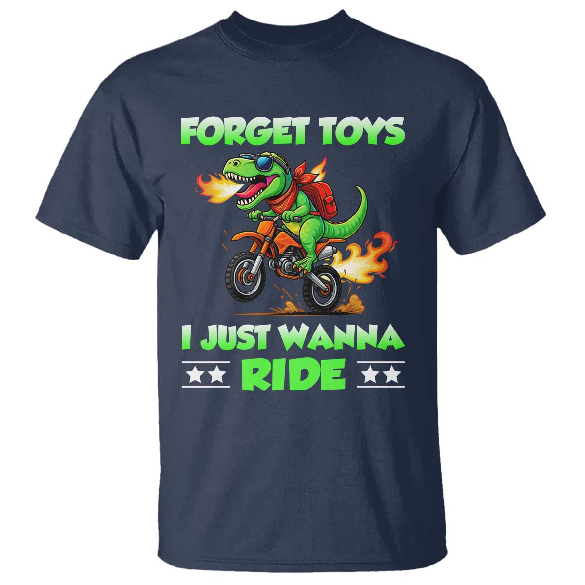 Motocross Dirt Bike Boys T Shirt Forget Toys I Just Wanna Ride - Wonder Print Shop