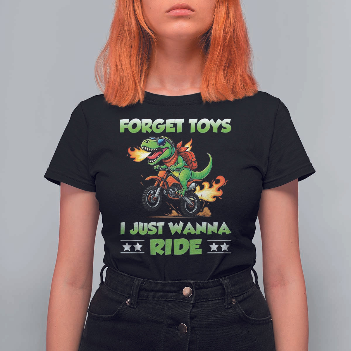 Motocross Dirt Bike Boys T Shirt For Women Forget Toys I Just Wanna Ride - Wonder Print Shop