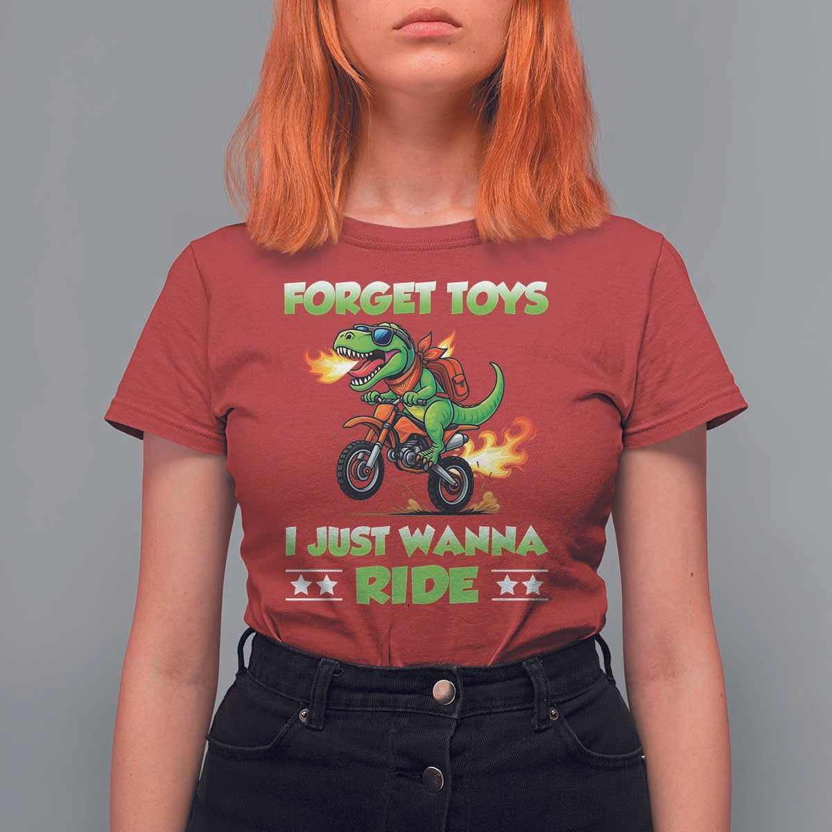 Motocross Dirt Bike Boys T Shirt For Women Forget Toys I Just Wanna Ride - Wonder Print Shop