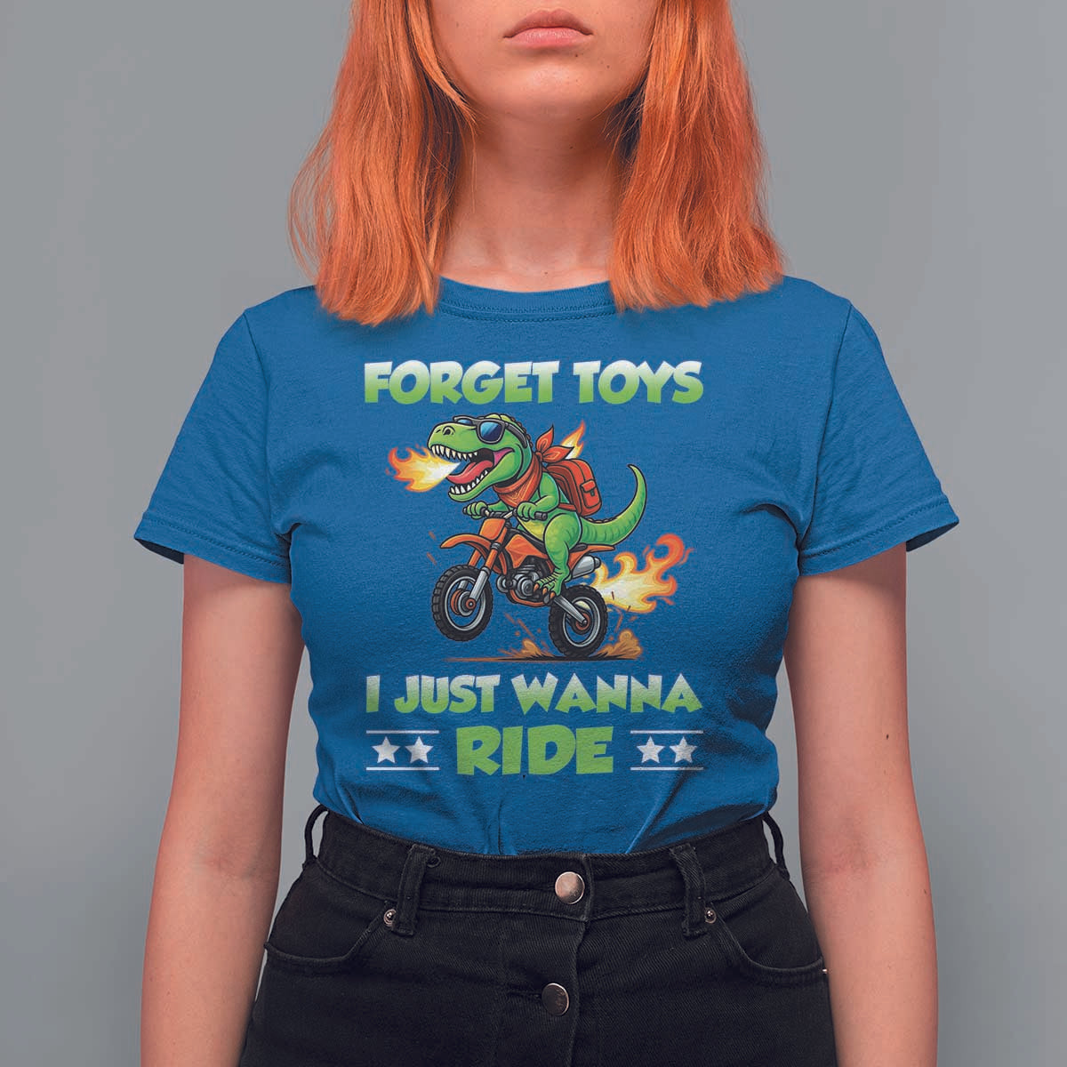 Motocross Dirt Bike Boys T Shirt For Women Forget Toys I Just Wanna Ride - Wonder Print Shop