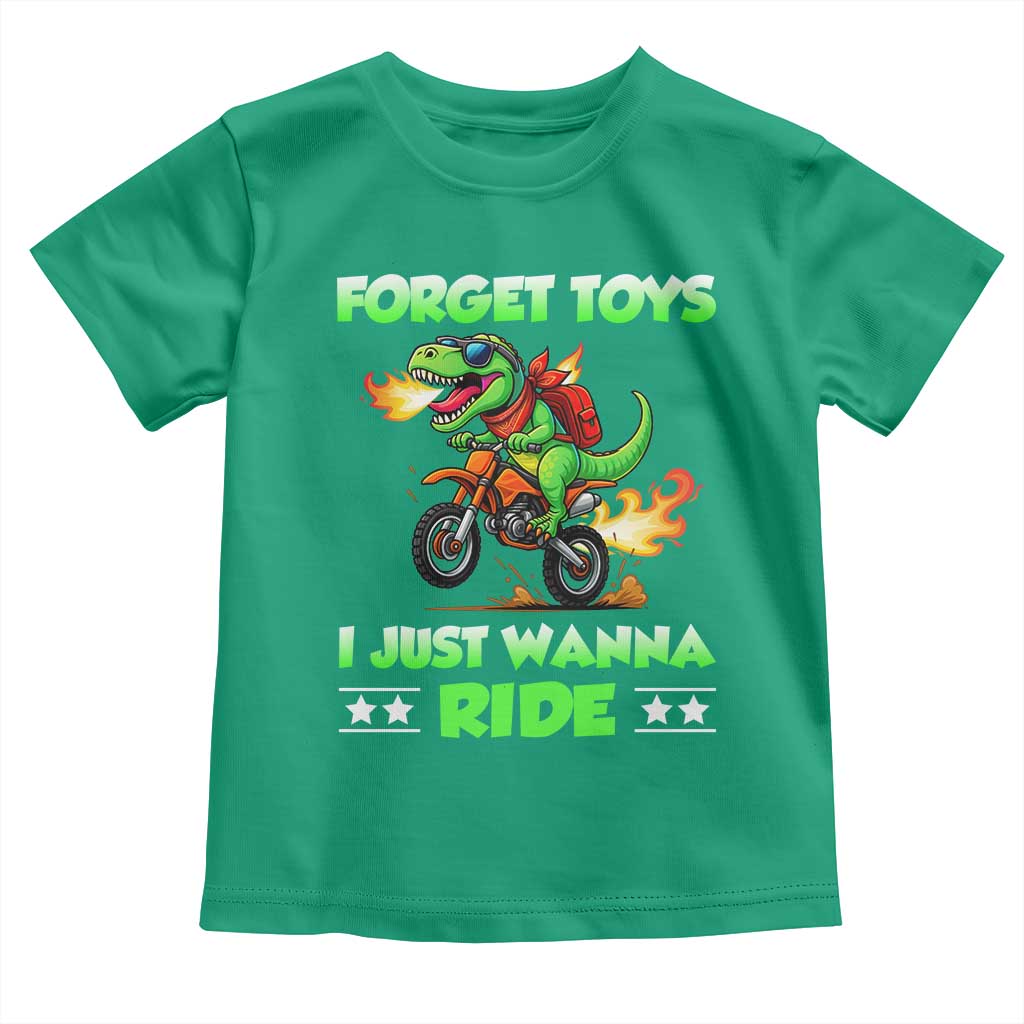 Motocross Dirt Bike Boys Toddler T Shirt Forget Toys I Just Wanna Ride - Wonder Print Shop