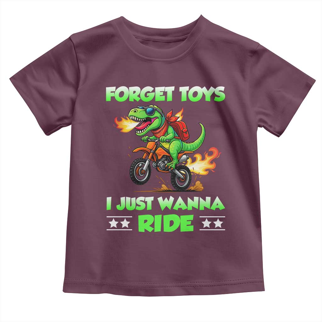Motocross Dirt Bike Boys Toddler T Shirt Forget Toys I Just Wanna Ride - Wonder Print Shop