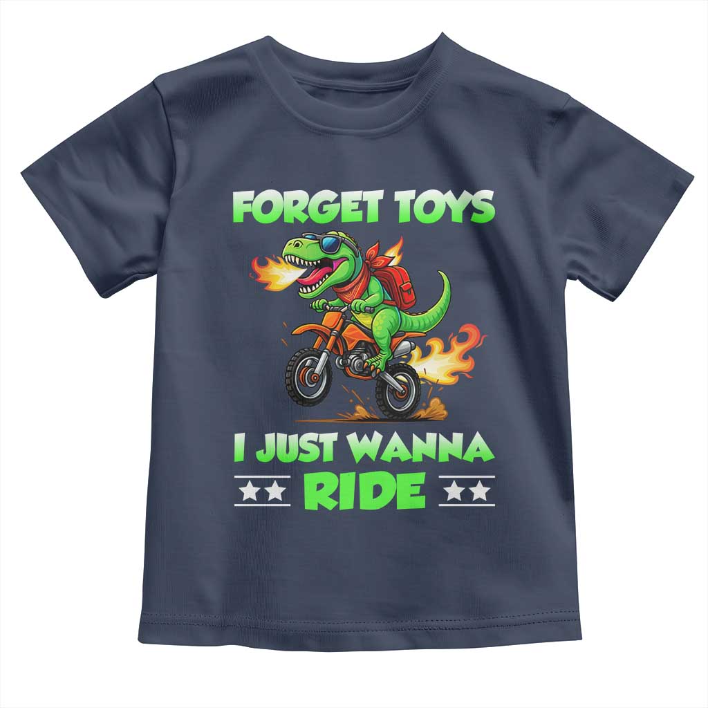 Motocross Dirt Bike Boys Toddler T Shirt Forget Toys I Just Wanna Ride - Wonder Print Shop