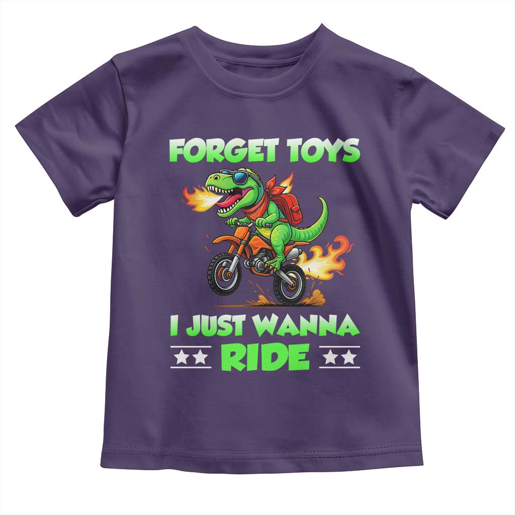 Motocross Dirt Bike Boys Toddler T Shirt Forget Toys I Just Wanna Ride - Wonder Print Shop