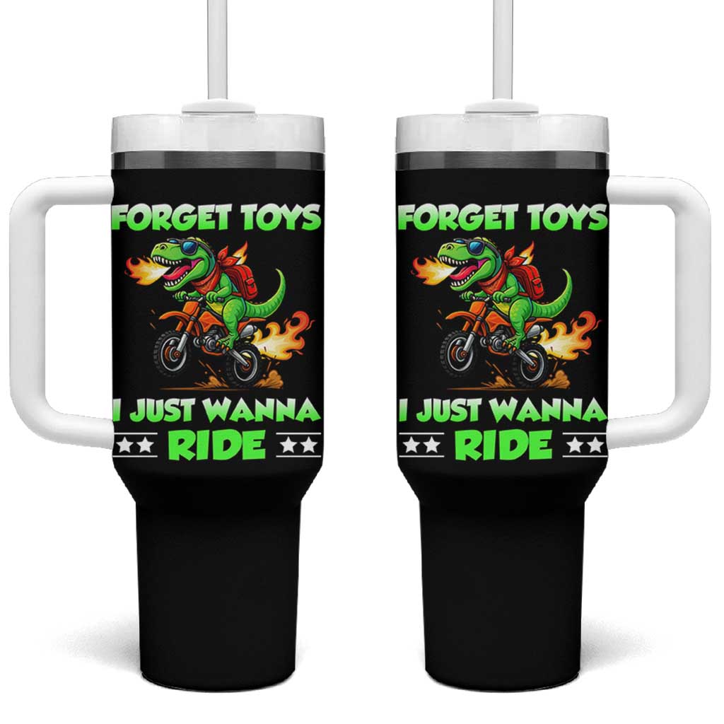Motocross Dirt Bike Boys Tumbler With Handle Forget Toys I Just Wanna Ride