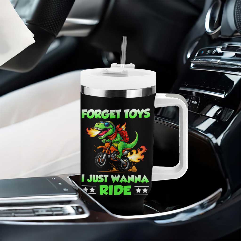 Motocross Dirt Bike Boys Tumbler With Handle Forget Toys I Just Wanna Ride