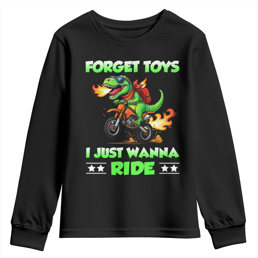 Motocross Dirt Bike Boys Youth Sweatshirt Forget Toys I Just Wanna Ride - Wonder Print Shop