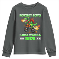 Motocross Dirt Bike Boys Youth Sweatshirt Forget Toys I Just Wanna Ride - Wonder Print Shop