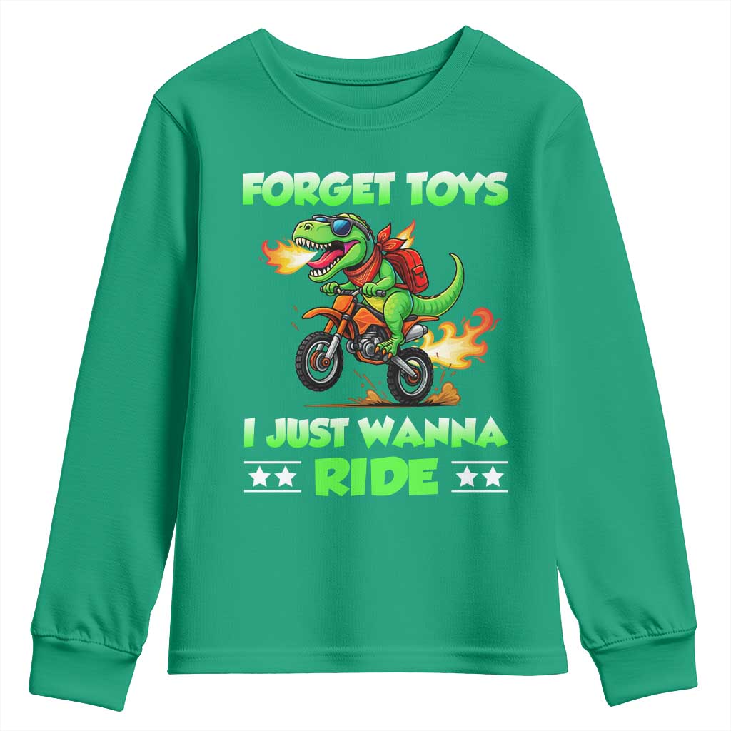 Motocross Dirt Bike Boys Youth Sweatshirt Forget Toys I Just Wanna Ride - Wonder Print Shop