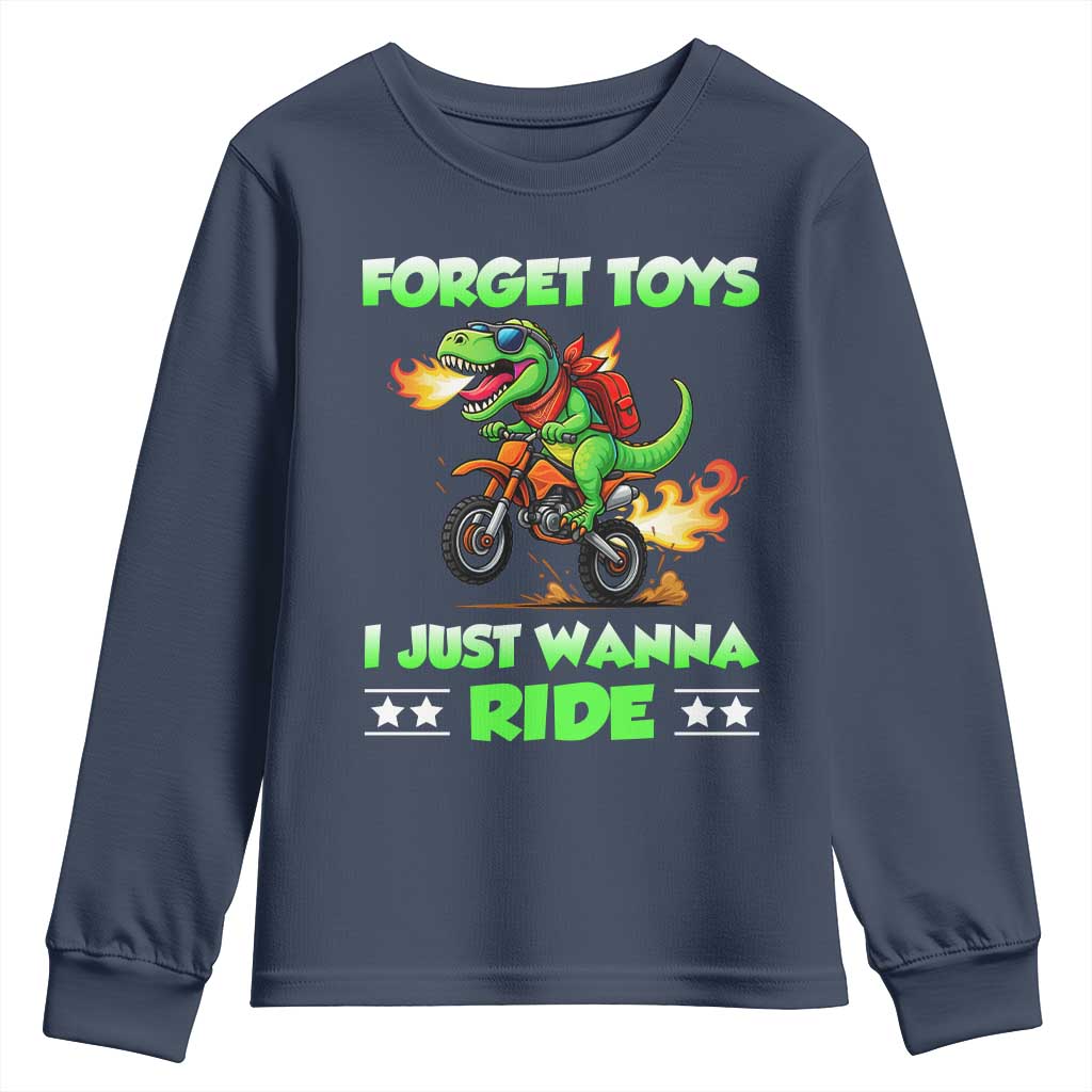 Motocross Dirt Bike Boys Youth Sweatshirt Forget Toys I Just Wanna Ride - Wonder Print Shop